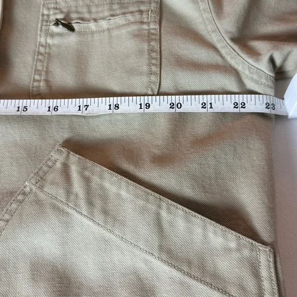 L.L.Bean Women’s Petite Small Canvas Chore Jacket Tan Barn Coat Cotton Utility - Picture 9 of 12